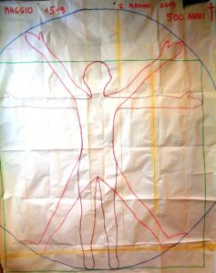 La rappresentazione dell'uomo vitruviano realizzata dai bambini