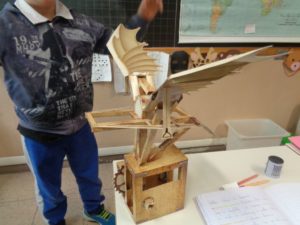 Modello della macchina volante di Leonardo